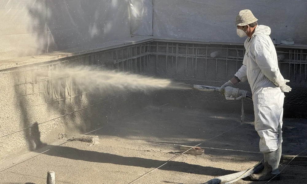 Hormigón proyectado para piscinas